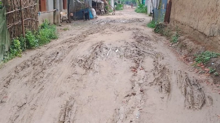 মণিরামপুরের ঝাপায় কাঁচা সড়কে চরম দুর্ভোগ