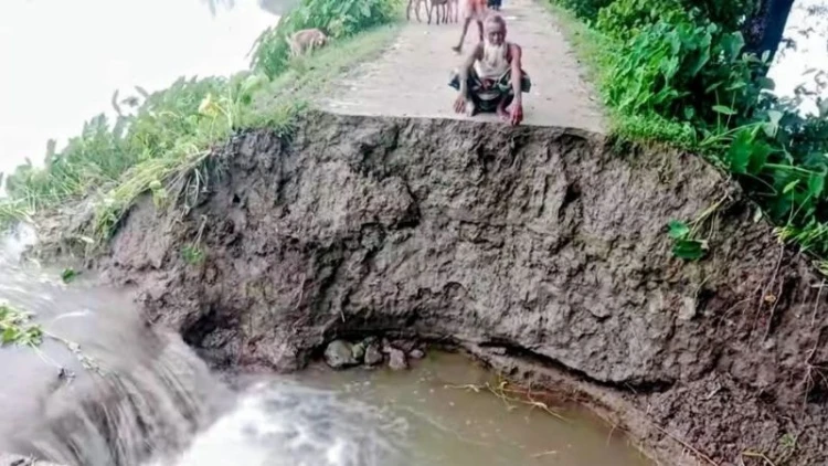 ভারী বর্ষণে সরিষাবাড়ীর সড়ক ধস, দুর্ভোগে ৫ হাজার মানুষ