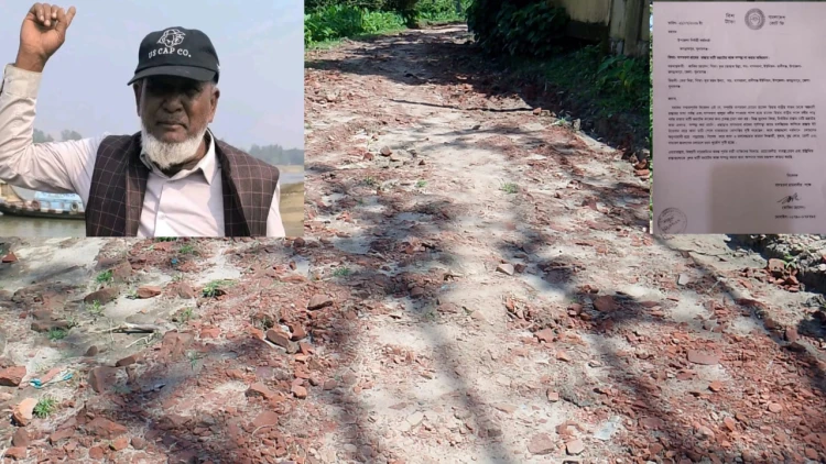 জগন্নাথপুরে সড়কের কাজ না করেই টাকা উত্তোলনের অভিযোগ