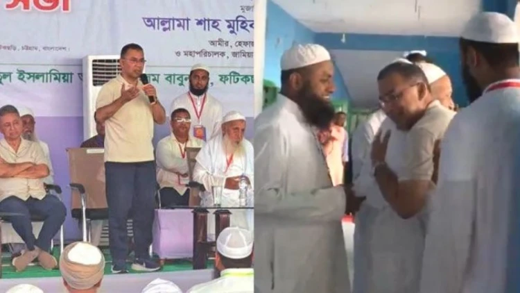 বাবুনগর মাদ্রাসায় প্রধানমন্ত্রী, বুকে জড়িয়ে নিলেন হেফাজত আমিরকে