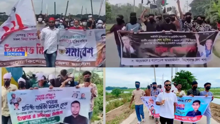 কিশোরগঞ্জে নিষিদ্ধ আ.লীগের ঝটিকা মিছিল, নীরব প্রশাসন !