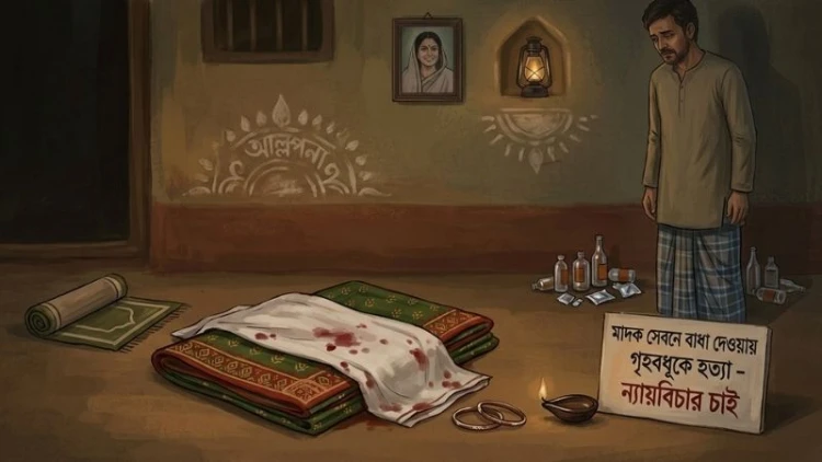 মাদক সেবনে বাধা দেওয়ায় গৃহবধূকে হত্যা